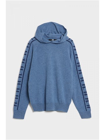 Mikina karl lagerfeld cashmere logo hoodie modrá xs