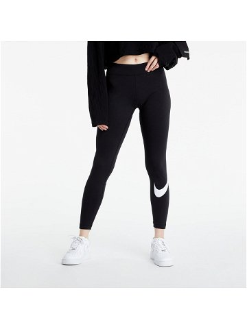 Nike Sportswear Essential GX Mid-Rise Swoosh Leggings Black White