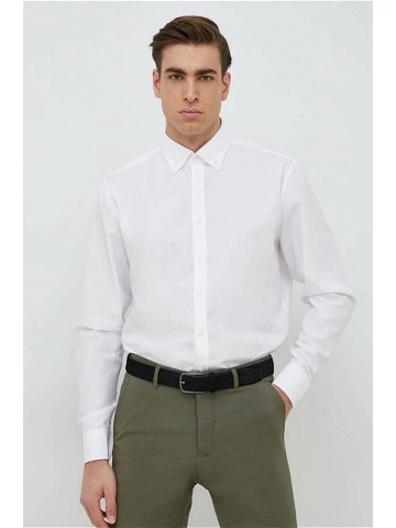 Košile Seidensticker Shaped bílá barva slim s límečkem button-down 01 293702