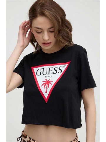 Bavlněné tričko Guess černá barva E02I01 JA914