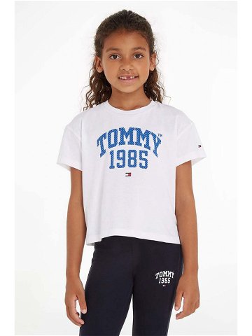 Dětské bavlněné tričko Tommy Hilfiger Bílá barva