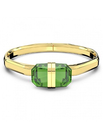 Swarovski Pozlacený pevný náramek s zelenými krystaly Lucent 5633624 M 5 6 x 4 6 cm