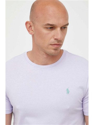 Bavlněné tričko Polo Ralph Lauren fialová barva 710671438