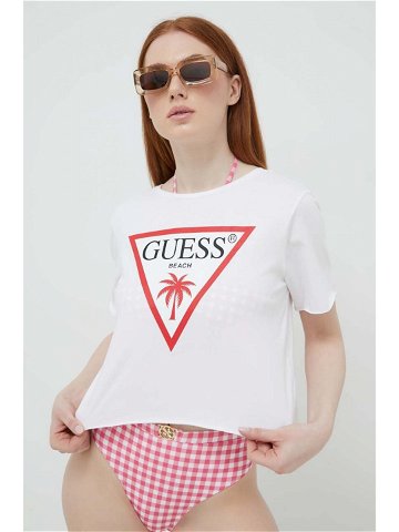 Bavlněné tričko Guess bílá barva E02I01 JA914