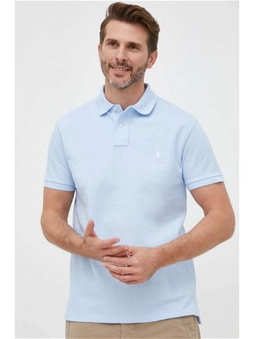 Bavlněné polo tričko Polo Ralph Lauren tyrkysová barva