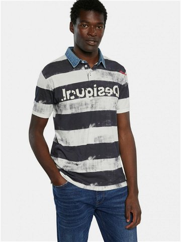 Černo-bílé pánské pruhované polo tričko Desigual TS Julien