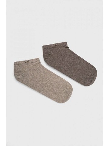 Ponožky Calvin Klein pánské hnědá barva