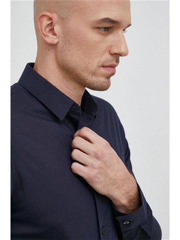 Košile Calvin Klein Jeans pánská tmavomodrá barva slim s klasickým límcem