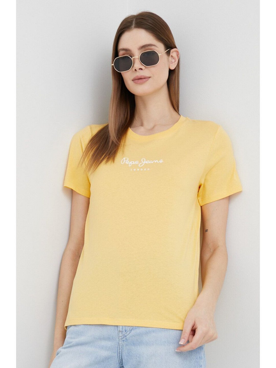 Bavlněné tričko Pepe Jeans Wendy žlutá barva