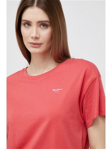 Bavlněné tričko Pepe Jeans Wimani červená barva