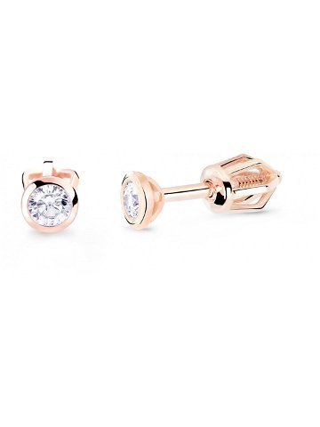 Cutie Diamonds Minimalistické peckové náušnice z růžového zlata s brilianty DZ8007-30-00-X-4