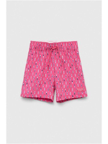 Dětské plavkové šortky Abercrombie & Fitch růžová barva