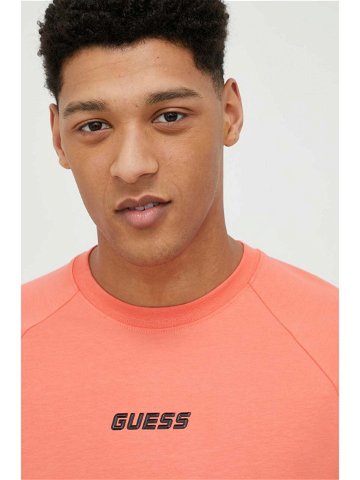 Tričko Guess oranžová barva s potiskem