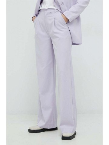 Kalhoty Gestuz PaulaGZ dámské fialová barva široké high waist 10906861