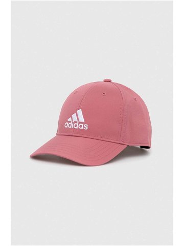 Kšiltovka adidas růžová barva hladká
