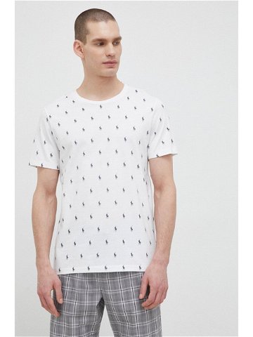 Bavlněné pyžamové tričko Polo Ralph Lauren bílá barva 714899612