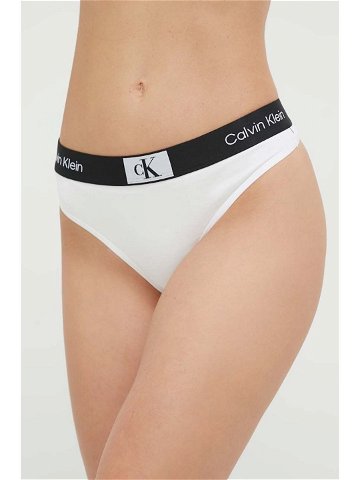 Tanga Calvin Klein Underwear bílá barva 000QF7221E