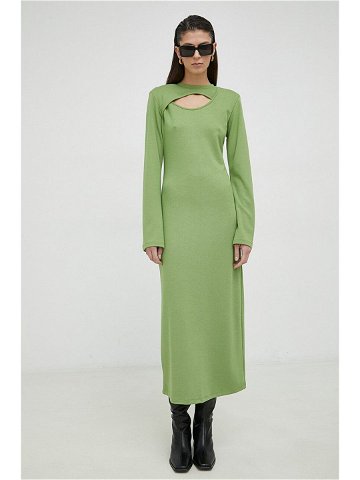 Šaty Gestuz zelená barva midi