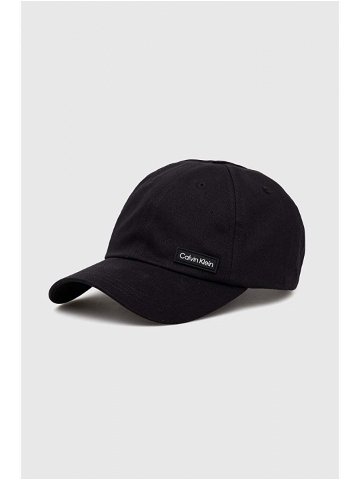 Bavlněná baseballová čepice Calvin Klein černá barva K50K510487