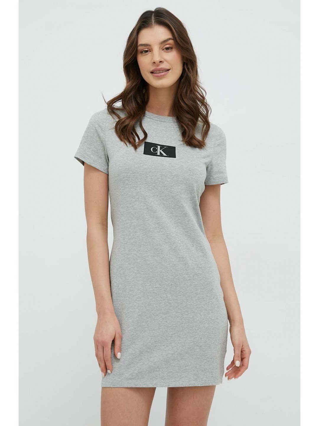 Noční košilka Calvin Klein Underwear dámská šedá barva 000QS6944E
