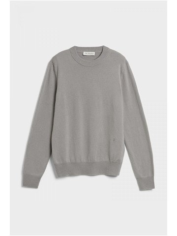 Svetr trussardi sweater roundneck cashmere blend šedá xxl
