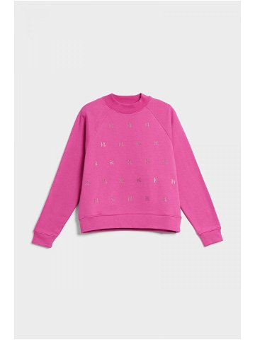 Mikina karl lagerfeld monogram rhinestone sweatshirt růžová l
