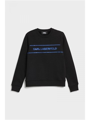 Mikina karl lagerfeld rhinestone logo sweatshirt černá xs
