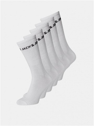 Sada pěti párů bílých ponožek Jack & Jones