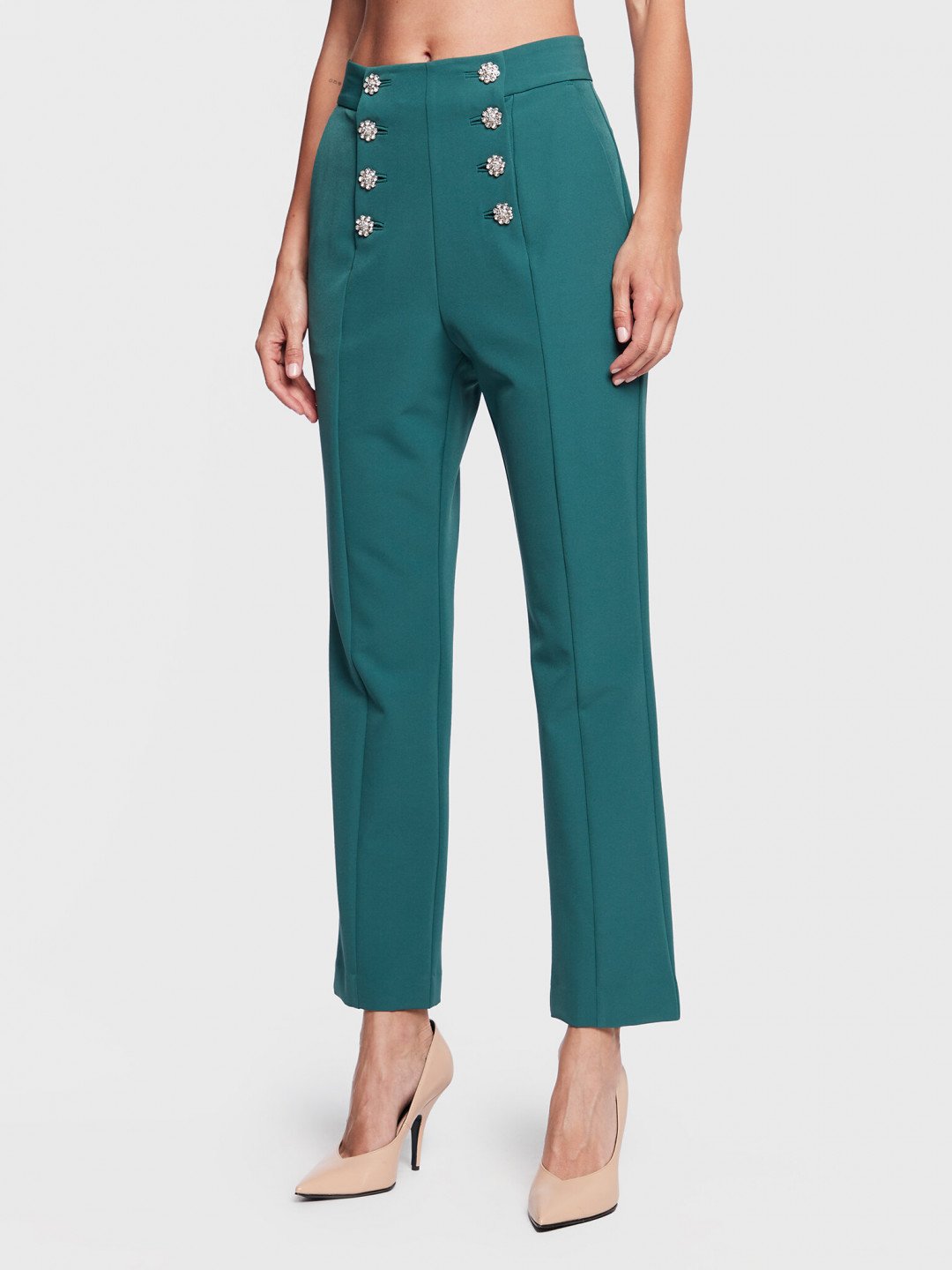 Custommade Kalhoty z materiálu Parilla 999425538 Zelená Regular Fit
