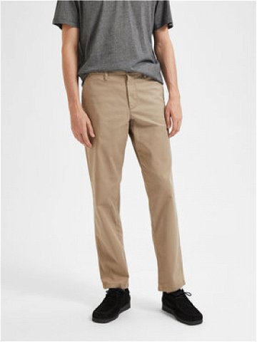 Selected Homme Kalhoty z materiálu New 16087665 Béžová Regular Fit