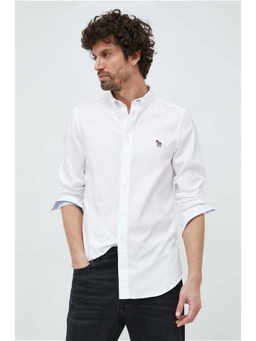 Košile PS Paul Smith bílá barva slim s límečkem button-down