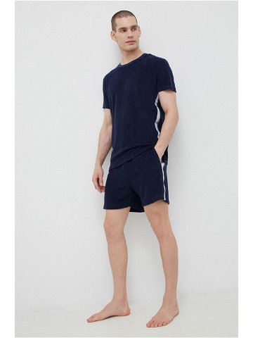 Plážové šortky Calvin Klein pánské tmavomodrá barva hladké