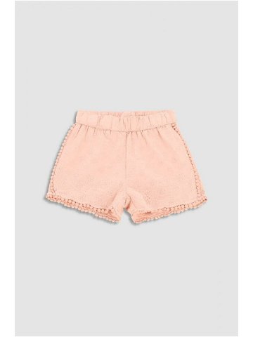 Dětské bavlněné šortky Coccodrillo růžová barva hladké
