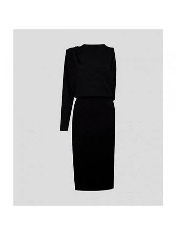 Šaty karl lagerfeld asymmetric knit dress černá m