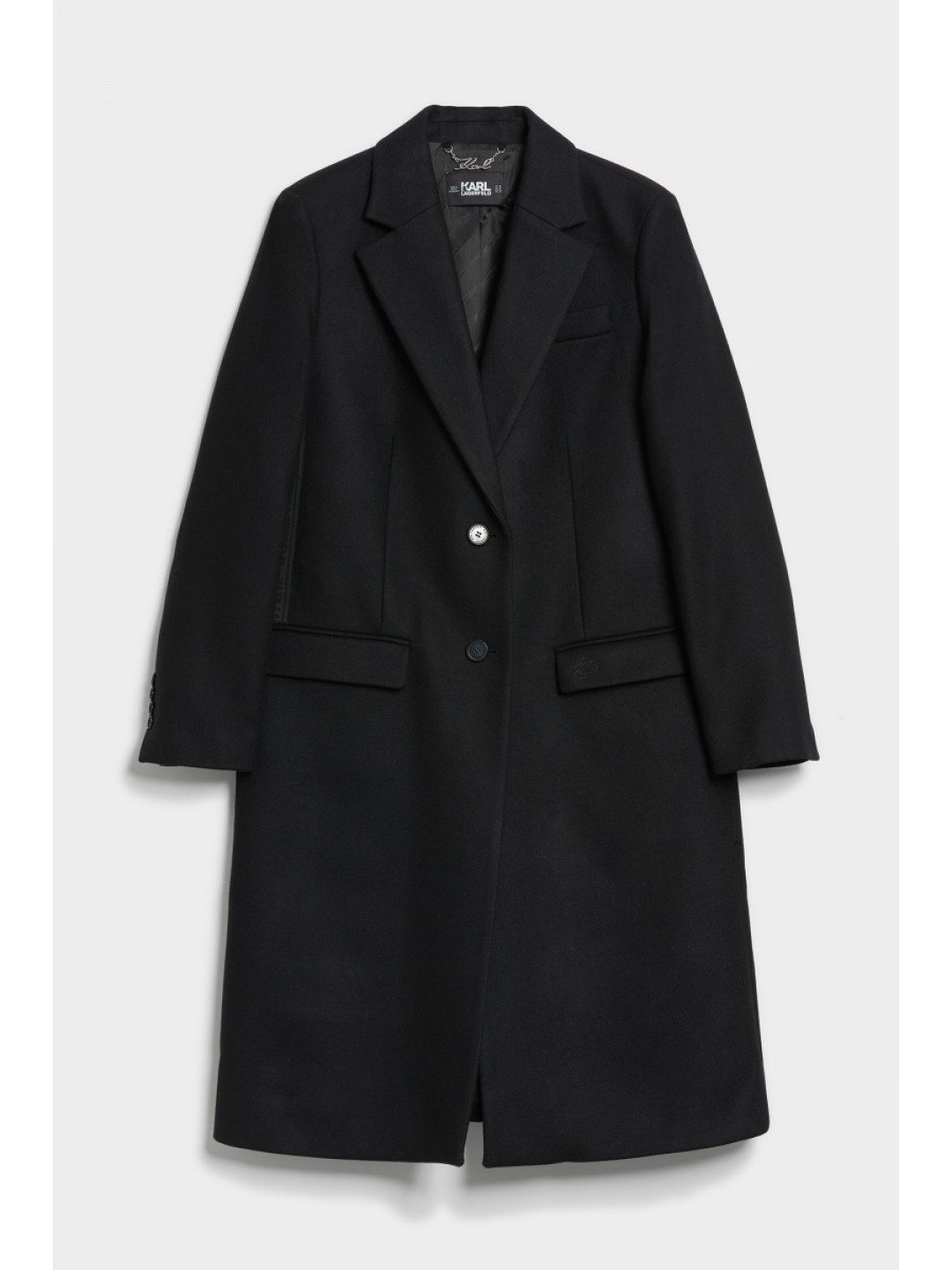 Kabát karl lagerfeld tailored coat w tape černá 44