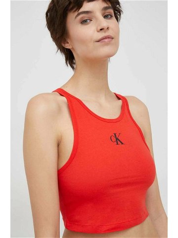 Bavlněný top Calvin Klein červená barva