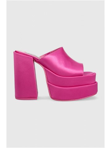 Pantofle Steve Madden Cagey dámské růžová barva na podpatku SM11002312