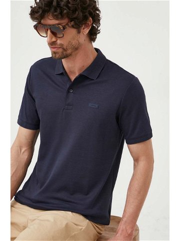 Bavlněné polo tričko Calvin Klein tmavomodrá barva K10K111657