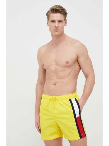 Plavkové šortky Tommy Hilfiger žlutá barva