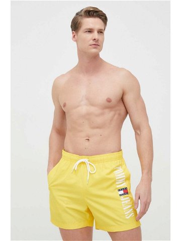 Plavkové šortky Tommy Jeans žlutá barva