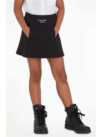 Dětská sukně Calvin Klein Jeans černá barva mini áčková