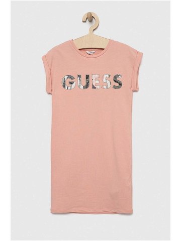 Dívčí šaty Guess růžová barva mini