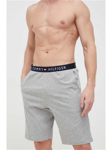 Bavlněné pyžamové šortky Tommy Hilfiger šedá barva