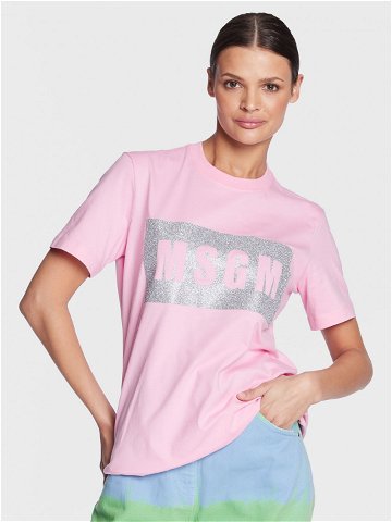 MSGM T-Shirt 3441MDM520G 237002 Růžová Regular Fit