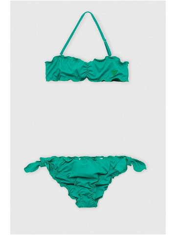 Dvoudílné dětské plavky Guess zelená barva