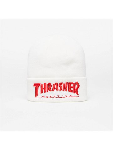 Thrasher Embroidered Logo Beanie White Red