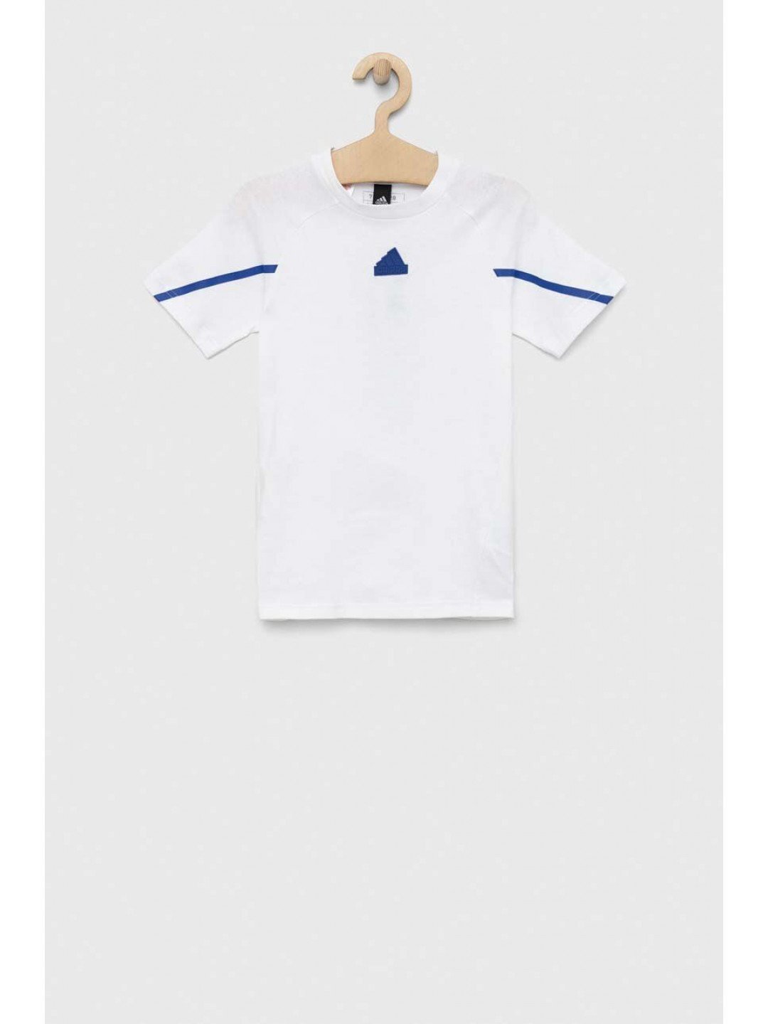 Dětské bavlněné tričko adidas B D4GMDY bílá barva s potiskem