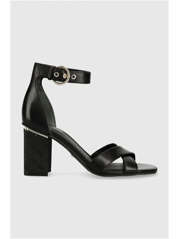 Kožené sandály Guess YANCY černá barva FL6YAN LEA03