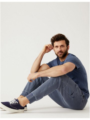 Modré pánské bavlněné basic tričko Marks & Spencer Denim