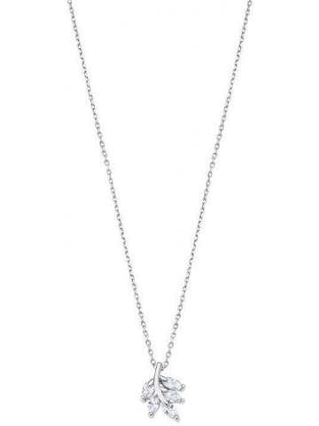 Lotus Silver Líbivý stříbrný náhrdelník s čirými zirkony Větvička LP3086-1 1